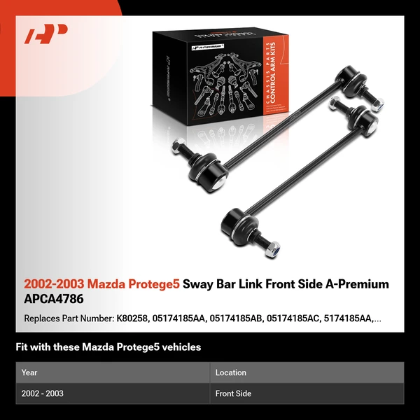 2002-2003 Mazda Protege5 Sway Bar Link Front Side A-Premium APCA4786
