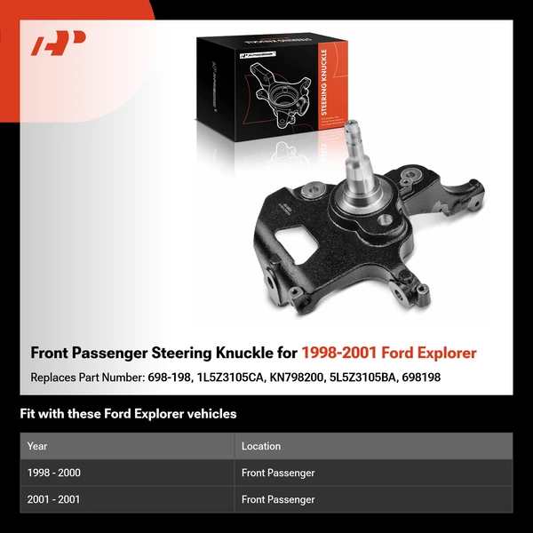 Front Passenger Steering Knuckle for 1998-2001 Ford Explorer