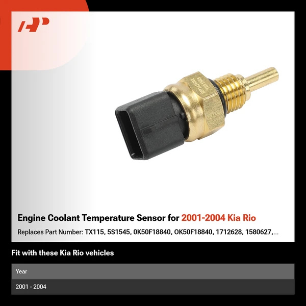 Engine Coolant Temperature Sensor for 2001-2004 Kia Rio