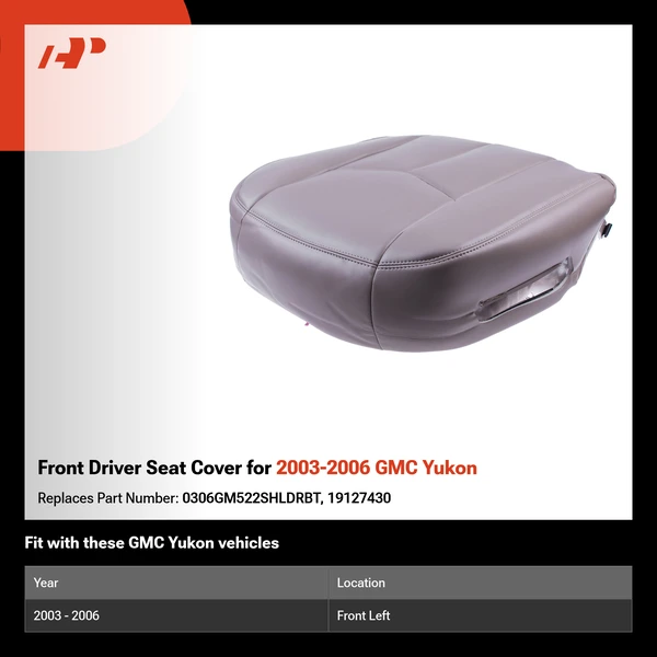 Front Driver Seat Cover for 2003-2006 GMC Yukon
