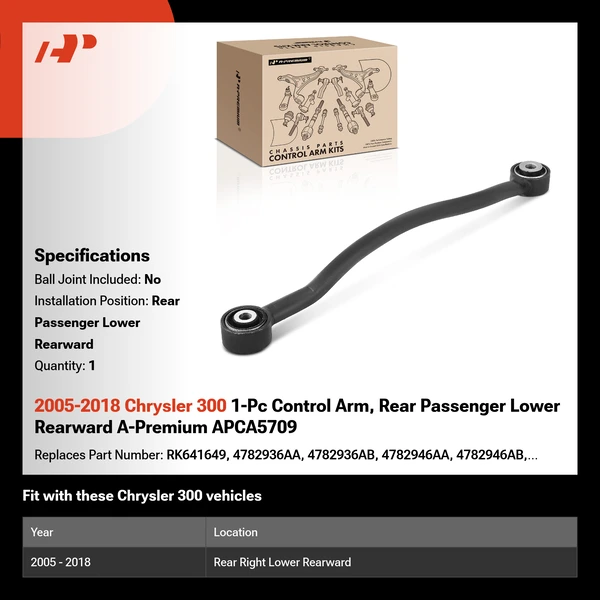 2005-2018 Chrysler 300 1-Pc Control Arm, Rear Passenger Lower Rearward A-Premium APCA5709