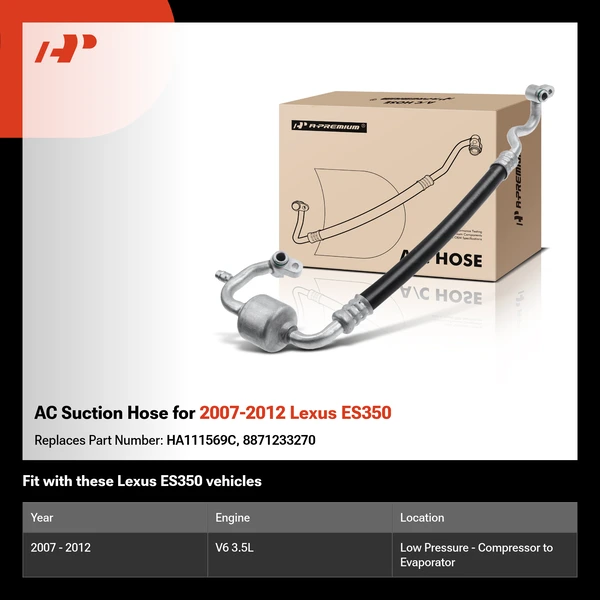 AC Suction Hose for 2007-2012 Lexus ES350