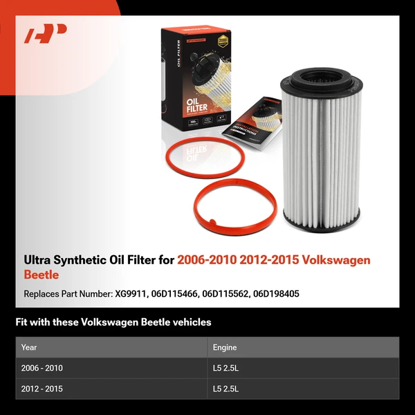 Ultra Synthetic Oil Filter for 2006-2010 2012-2015 Volkswagen Beetle