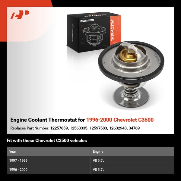 Engine Coolant Thermostat for 1996-2000 Chevrolet C3500