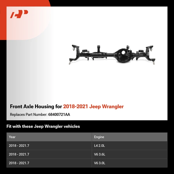 Front Axle Housing for 2018-2021 Jeep Wrangler