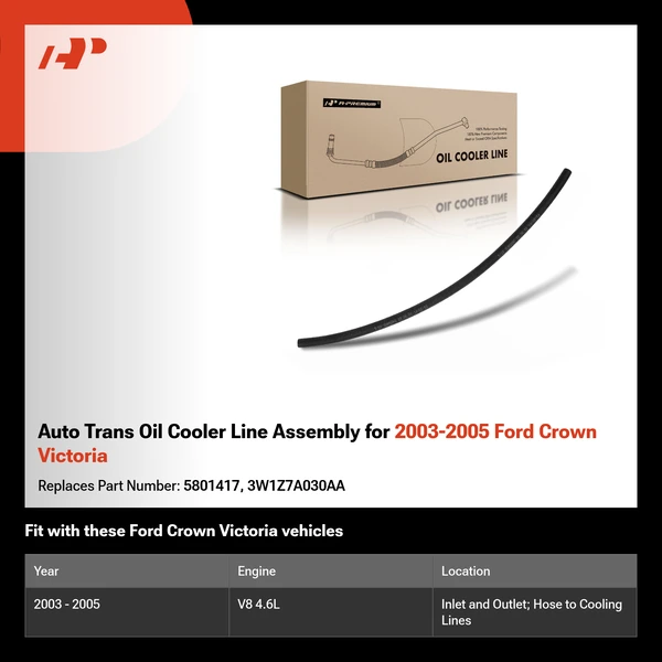 Auto Trans Oil Cooler Line Assembly for 2003-2005 Ford Crown Victoria