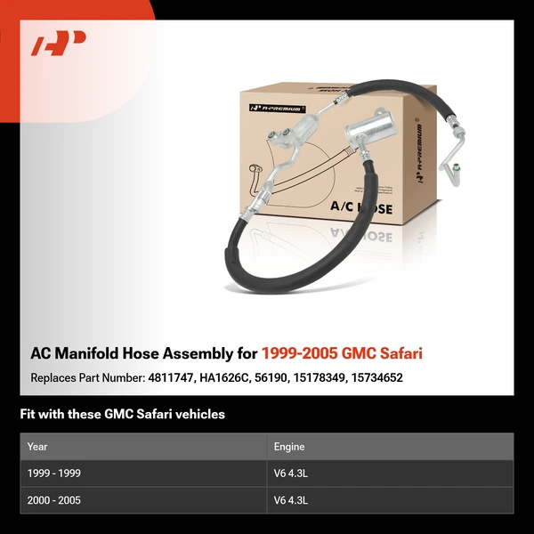 AC Manifold Hose Assembly for 1999-2005 GMC Safari