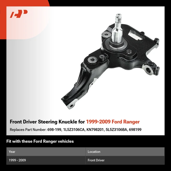 Front Driver Steering Knuckle for 1999-2009 Ford Ranger