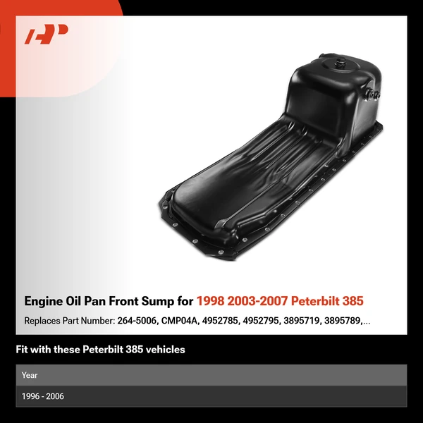 Engine Oil Pan Front Sump for 1998 2003-2007 Peterbilt 385