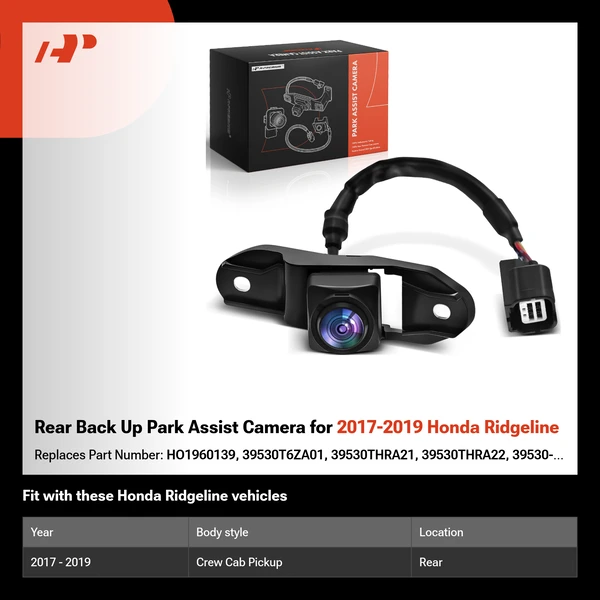 Rear Back Up Park Assist Camera for 2017-2019 Honda Ridgeline