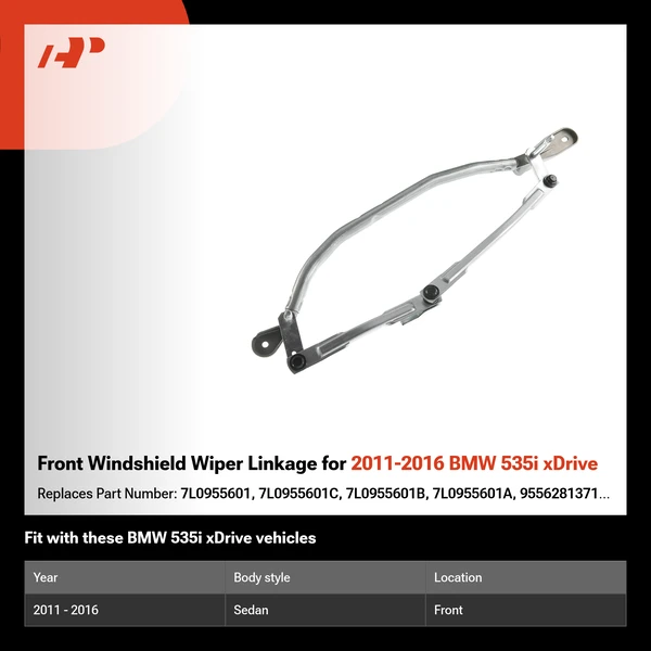 Front Windshield Wiper Linkage for 2011-2016 BMW 535i xDrive