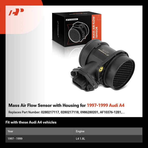 Mass Air Flow Sensor with Housing for 1997-1999 Audi A4