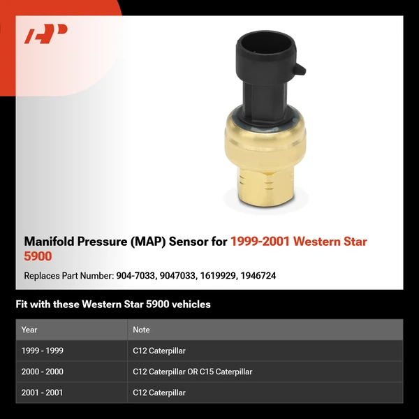 Manifold Pressure (MAP) Sensor for 1999-2001 Western Star 5900