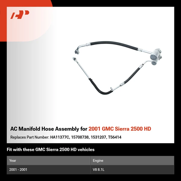 AC Manifold Hose Assembly for 2001 GMC Sierra 2500 HD