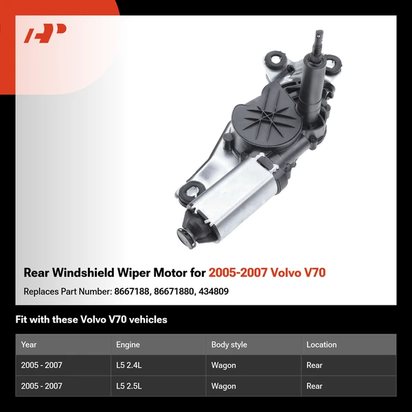 Rear Windshield Wiper Motor for 2005-2007 Volvo V70