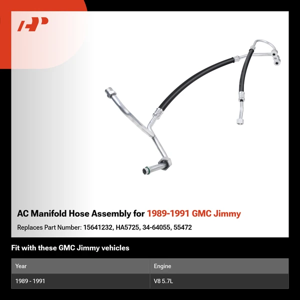 AC Manifold Hose Assembly for 1989-1991 GMC Jimmy