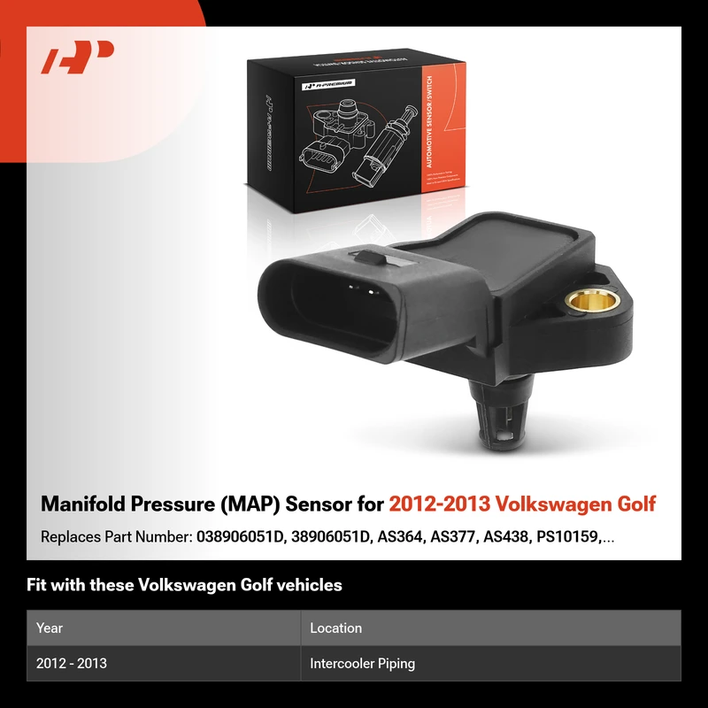 Manifold Pressure (MAP) Sensor for 2012-2013 Volkswagen Golf
