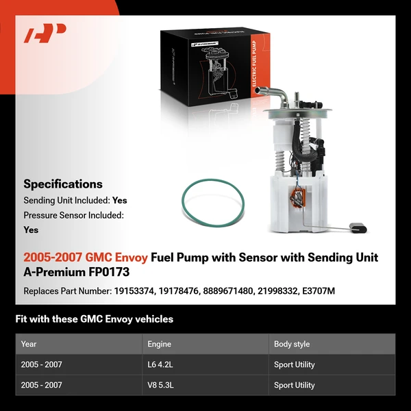 2005-2007 GMC Envoy Fuel Pump with Sensor with Sending Unit A-Premium FP0173