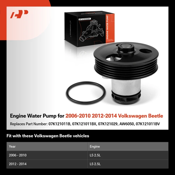 Engine Water Pump for 2006-2010 2012-2014 Volkswagen Beetle