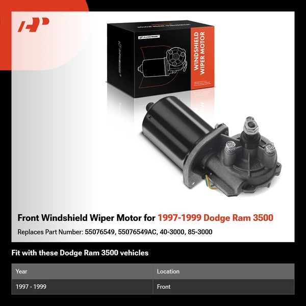 Front Windshield Wiper Motor for 1997-1999 Dodge Ram 3500