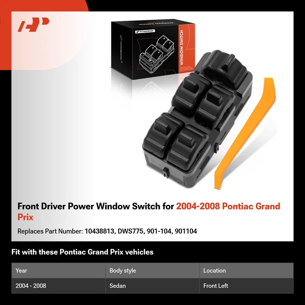 Front Driver Power Window Switch for 2004-2008 Pontiac Grand Prix