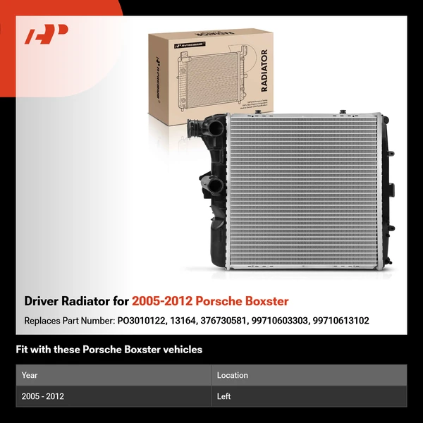 Driver Radiator for 2005-2012 Porsche Boxster