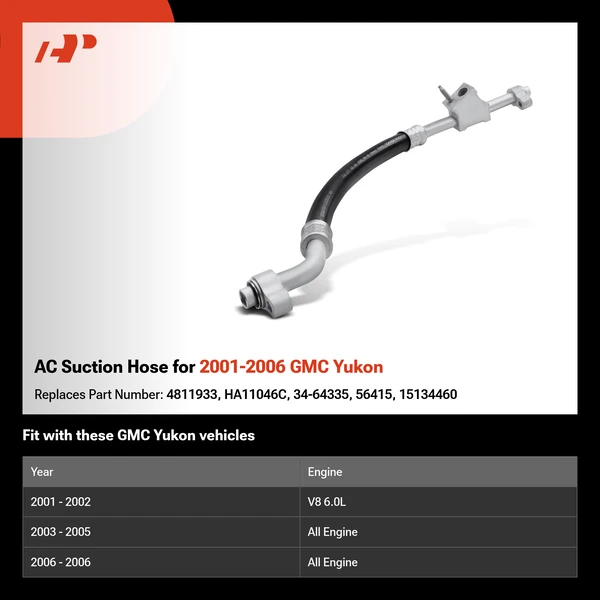 AC Suction Hose for 2001-2006 GMC Yukon