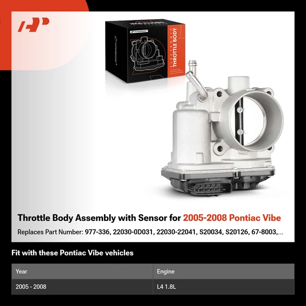 Throttle Body Assembly with Sensor for 2005-2008 Pontiac Vibe