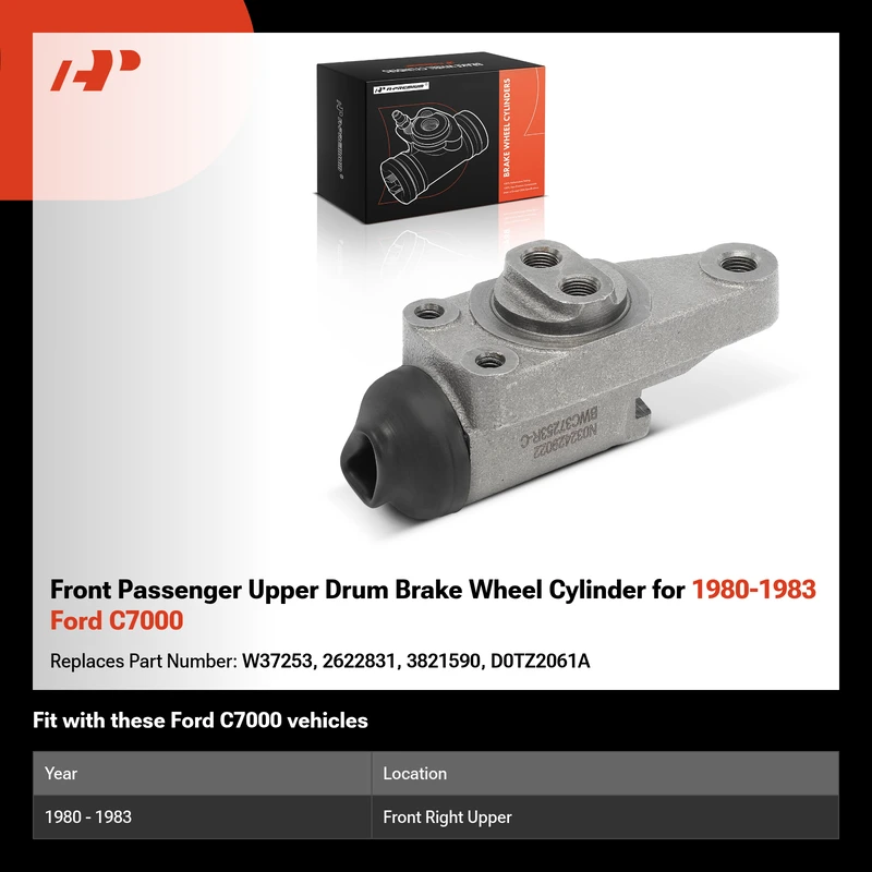 Front Passenger Upper Drum Brake Wheel Cylinder for 1980-1983 Ford C7000