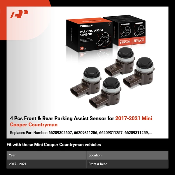 4 Pcs Front & Rear Parking Assist Sensor for 2017-2021 Mini Cooper Countryman