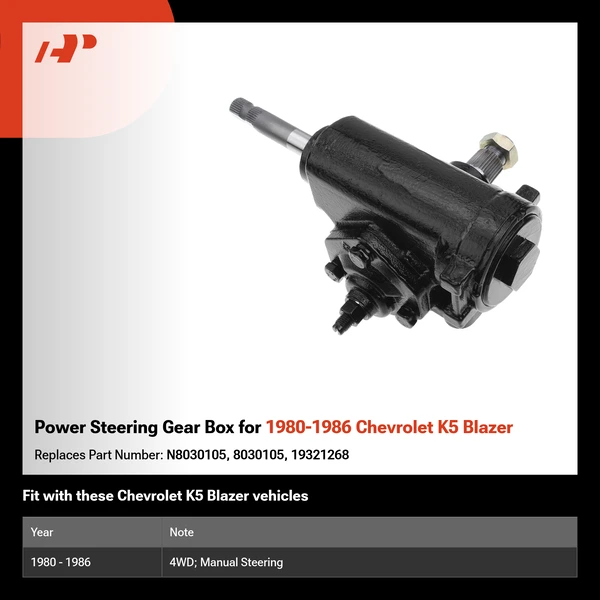 Power Steering Gear Box for 1980-1986 Chevrolet K5 Blazer