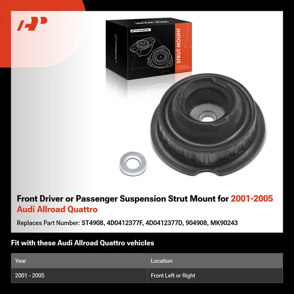 Front Driver or Passenger Suspension Strut Mount for 2001-2005 Audi Allroad Quattro