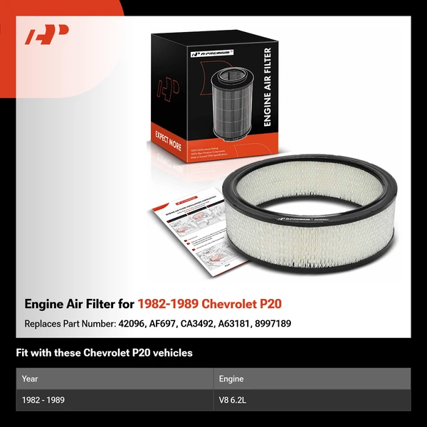 Engine Air Filter for 1982-1989 Chevrolet P20