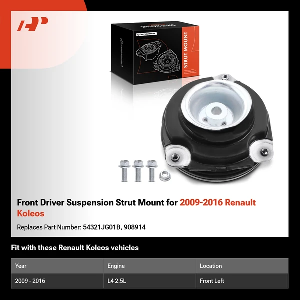 Front Driver Suspension Strut Mount for 2009-2016 Renault Koleos