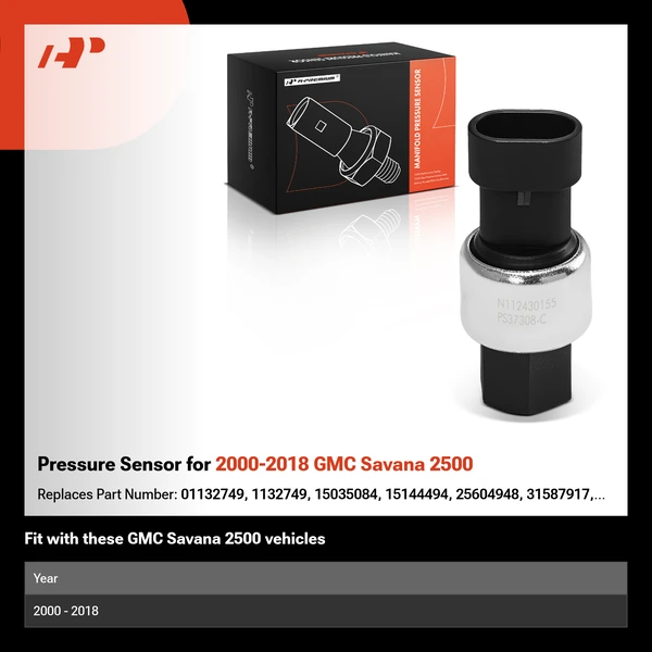 Pressure Sensor for 2000-2018 GMC Savana 2500