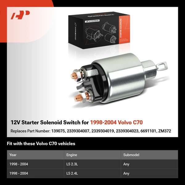 12V Starter Solenoid Switch for 1998-2004 Volvo C70