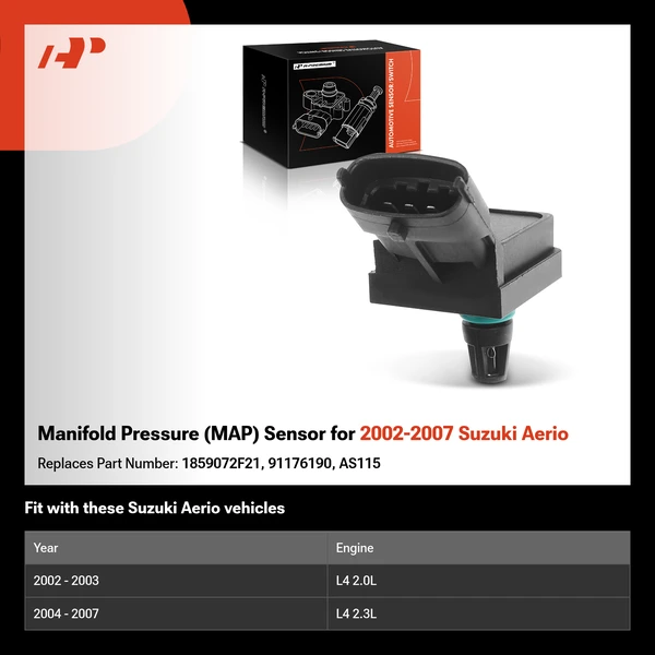 Manifold Pressure (MAP) Sensor for 2002-2007 Suzuki Aerio