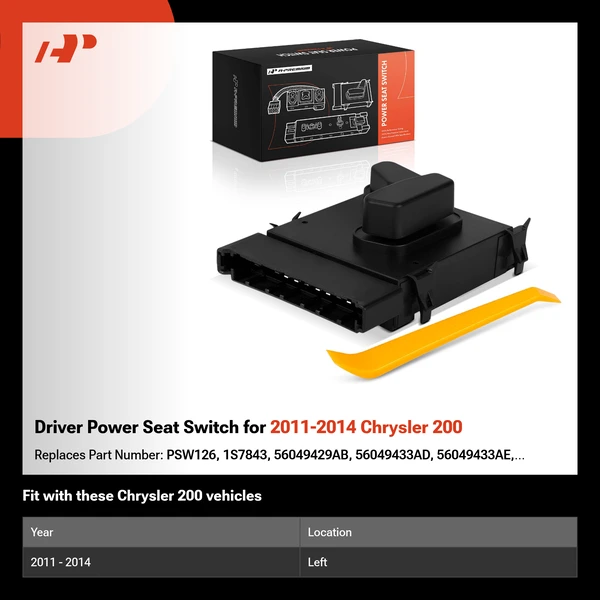 Driver Power Seat Switch for 2011-2014 Chrysler 200