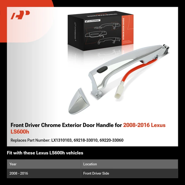 Front Driver Chrome Exterior Door Handle for 2008-2016 Lexus LS600h