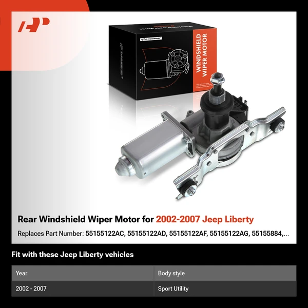 Rear Windshield Wiper Motor for 2002-2007 Jeep Liberty