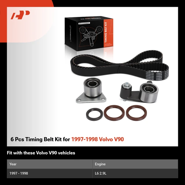 6 Pcs Timing Belt Kit for 1997-1998 Volvo V90