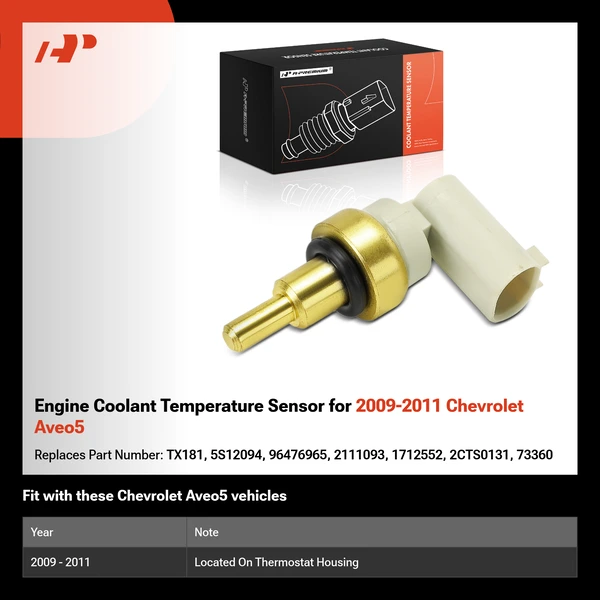 Engine Coolant Temperature Sensor for 2009-2011 Chevrolet Aveo5