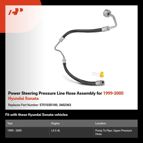 Power Steering Pressure Line Hose Assembly for 1999-2005 Hyundai Sonata