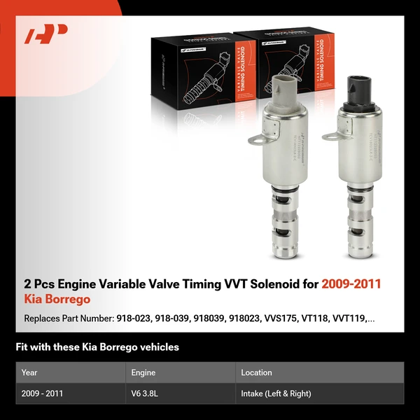 2 Pcs Engine Variable Valve Timing VVT Solenoid for 2009-2011 Kia Borrego