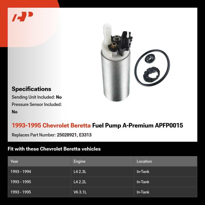 1993-1995 Chevrolet Beretta Fuel Pump A-Premium APFP0015