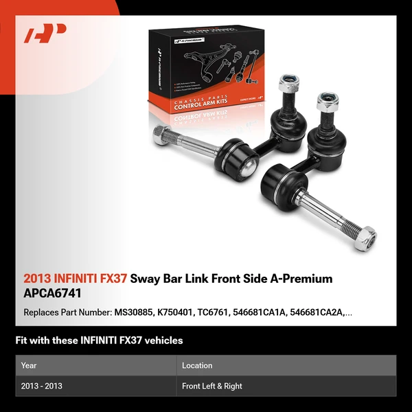 2013 INFINITI FX37 Sway Bar Link Front Side A-Premium APCA6741