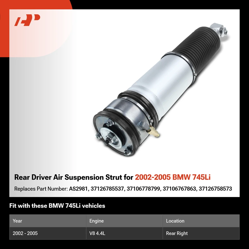 Rear Driver Air Suspension Strut for 2002-2005 BMW 745Li