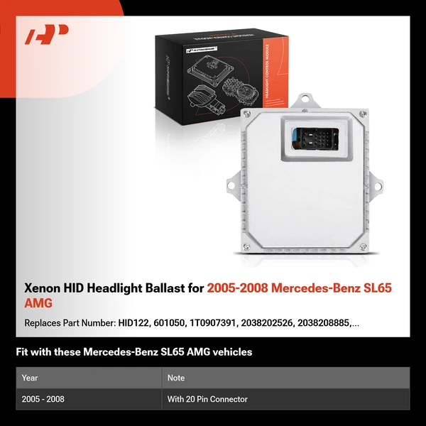 Xenon HID Headlight Ballast for 2005-2008 Mercedes-Benz SL65 AMG