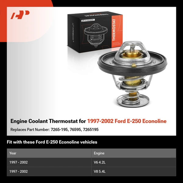 Engine Coolant Thermostat for 1997-2002 Ford E-250 Econoline