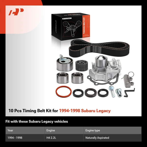 10 Pcs Timing Belt Kit for 1994-1998 Subaru Legacy